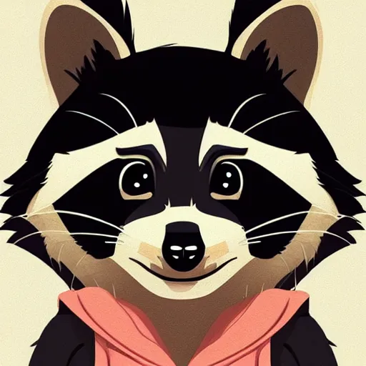 Image similar to raccoon. clean cel shaded vector art. shutterstock. behance hd by lois van baarle, artgerm, helen huang, by makoto shinkai and ilya kuvshinov, rossdraws, illustration,