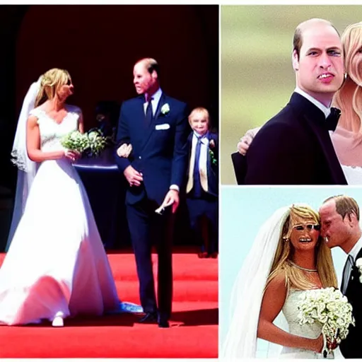 Image similar to prince william marrying britney spears, wedding photos on instagram, official photos, wedding photo