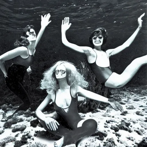 Prompt: underwater disco 1973