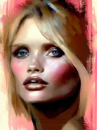 Prompt: portrait of abbey lee by craig mullins