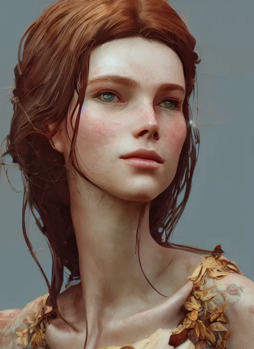 Image similar to belle, naturel, hyper detailed, digital art, trending in artstation, cinematic lighting, studio quality, smooth render, unreal engine 5 rendered, octane rendered, art style by klimt and nixeu and ian sprigger and wlop and krenz cushart