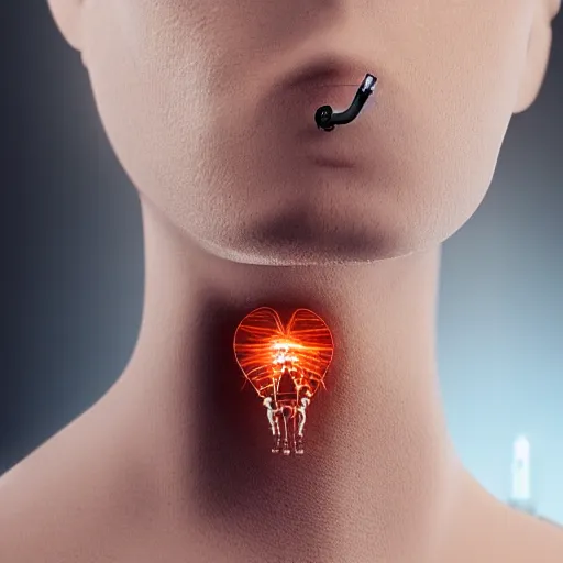 Image similar to sci-fi mechanical human heart of a 14yo boy that looks like an airpod, clockwork mechanical, sci-fi jewellery, hyper realistic, human anatomy, robot,