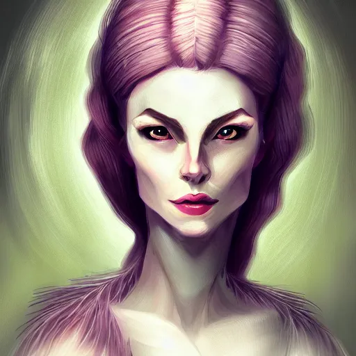 Prompt: character concept portrait of a stoic and proud woman with pale face, flowerpunk, intricate, elegant, digital painting, fantasy, smooth, sharp focus,