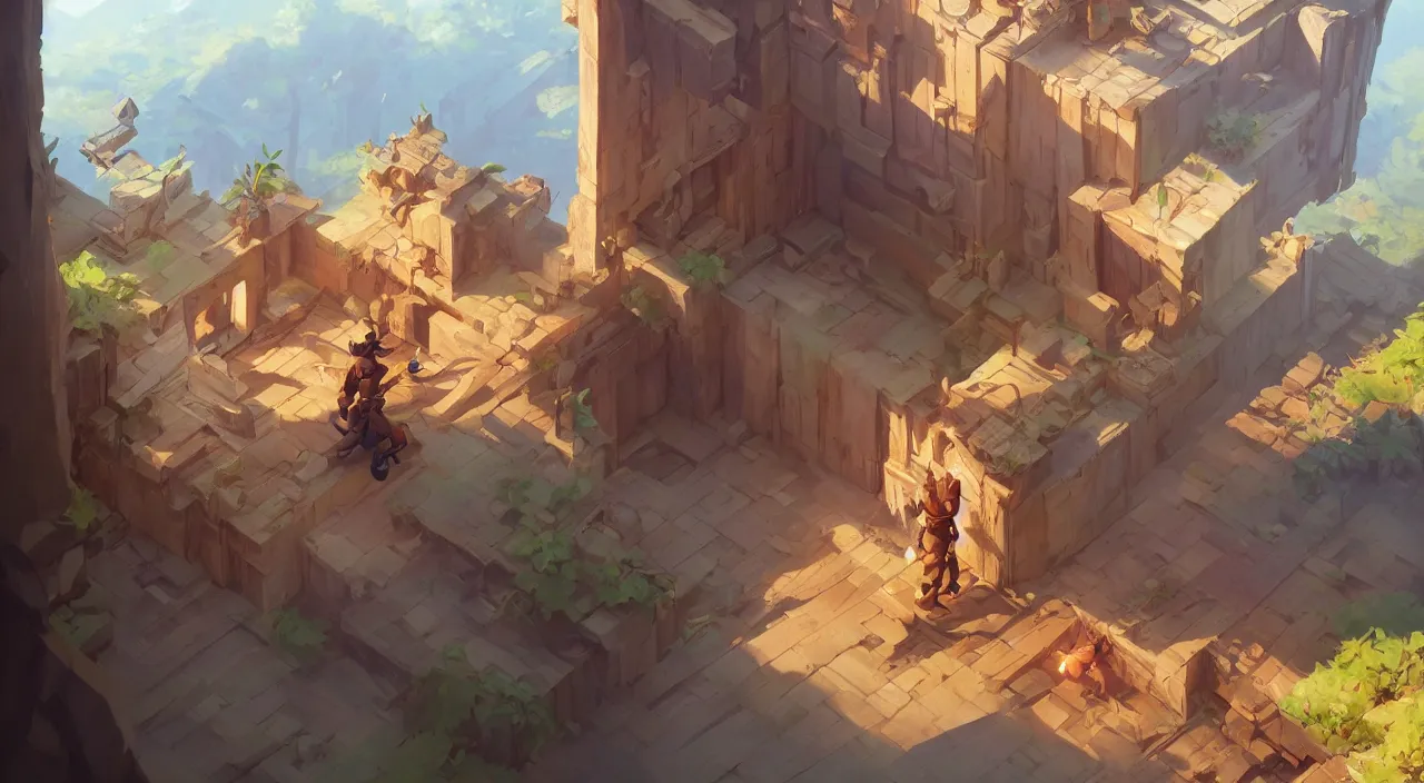 Prompt: open door wood wall fortress greeble block amazon jungle heartstone global illumination ray tracing hdr official fanart behance hd artstation by jesper ejsing, by rhads, makoto shinkai and lois van baarle, ilya kuvshinov, rossdraws