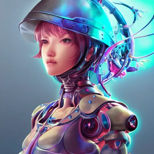 Image similar to studio portrait of lawful good colorful female holy mecha paladin absurdly beautiful, elegant, young sensual graceful woman, ultrafine hyperrealistic detailed face illustration by kim jung gi, irakli nadar, intricate linework, sharp focus, bright colors, matte, octopath traveler, final fantasy, unreal engine highly rendered, global illumination, radiant light, intricate environment