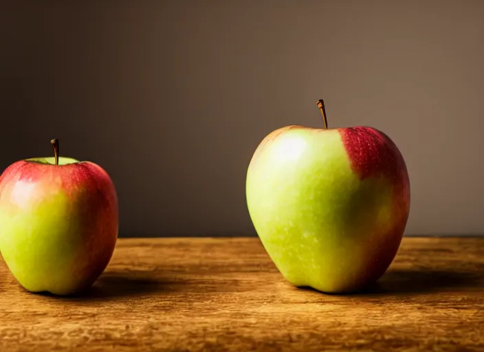 Image similar to photo still of an apple with human teeth, 8 k, studio lighting bright ambient lighting key light, 8 5 mm f 1. 8