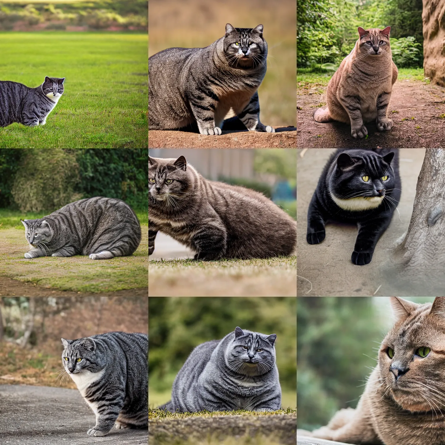 Prompt: Worlds Largest Chonker Cat, oh lawd he coming, professional photo, full body view, XF IQ4, 150MP, 50mm, F1.4, ISO 200, 1/160s, natural light