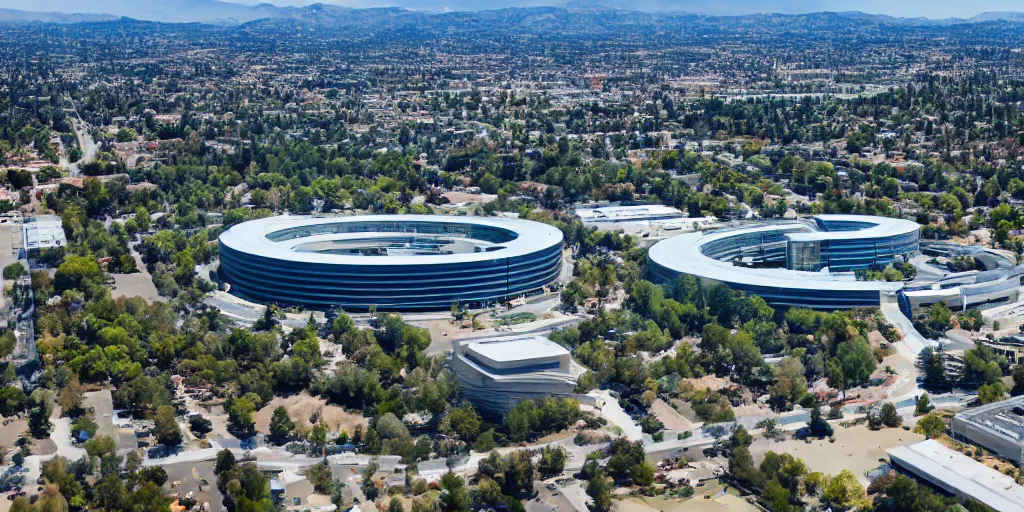 Image similar to apple headquarters, cupertino, drone photograph