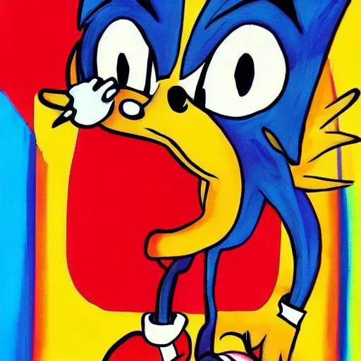 Image similar to sonic the hedgehog as imagined by peter max