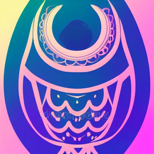 Image similar to cosmic owl logo, vector illustration, gradient, aesthetic, silky texture, hd, minimalistic