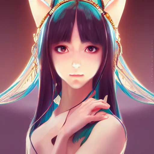 Image similar to perfectly-centered-Portrait of Hatsune Miku, intricate, highly detailed, digital painting, artstation, concept art, smooth, sharp focus, illustration, Unreal Engine 5, 8K, art by artgerm and greg rutkowski and alphonse mucha