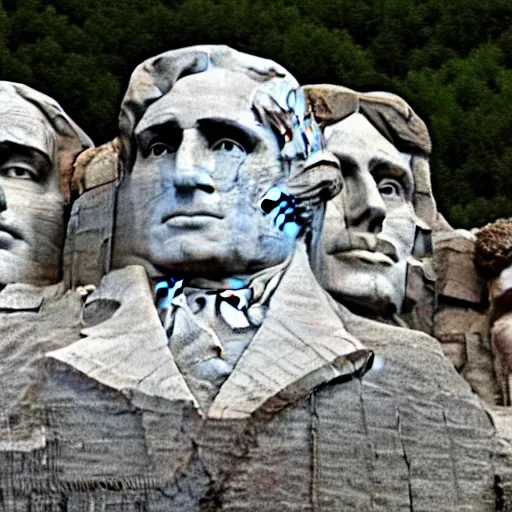 Image similar to Mount Rushmore buts it has Kanye West's face on it