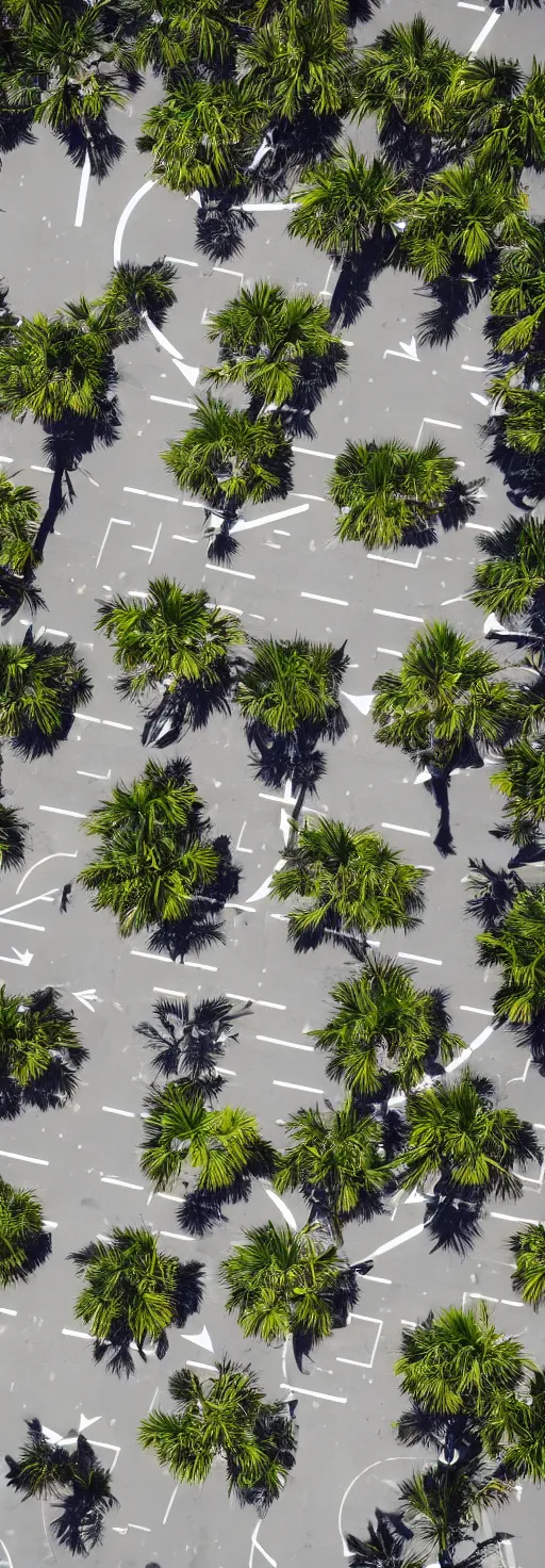 Image similar to satellite photo of sidewalk, palm trees, bicycles ways, accessible for the disabled, by shunji dodo, 8 k resolution, photo, high quality