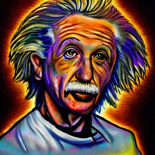 Prompt: junkie einstein portrait