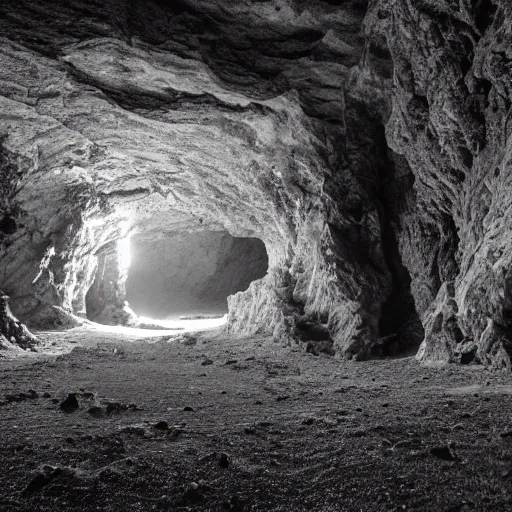 Prompt: a dark, empty and cold cavern
