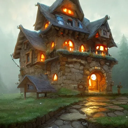 Image similar to a house made of swiss cheese, fantasy, digital art, by andreas rocha, highly detailed, trending on artstation