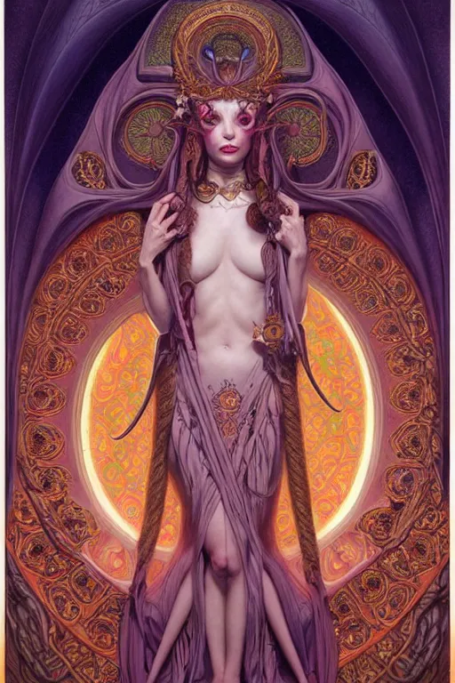 Prompt: symmetrical painting, a beautiful female god in dress, pretty, perfect face, elegant, ornate, luxury, elite, matte painting, by artgrem, by james jean, by brian froud, by wayne barlowe