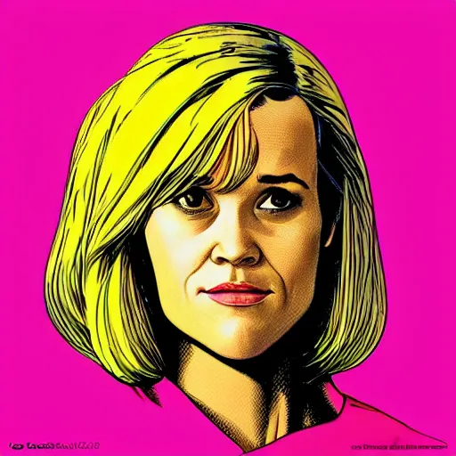 Image similar to “ reese witherspoon retro minimalist portrait by jean giraud, moebius starwatcher comic, sharp, smooth face, 8 k ”