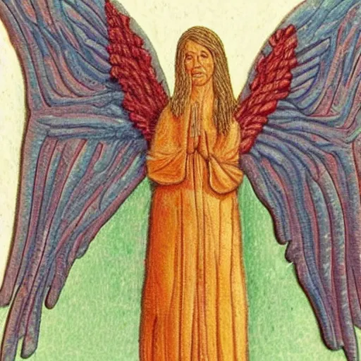 Prompt: biblically accurate angel made of worms in the style of bosch