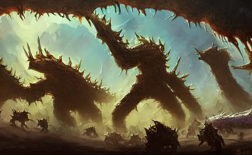 Image similar to A painting of the Zerg trending on artstation in the style of Greg Rutkowsky