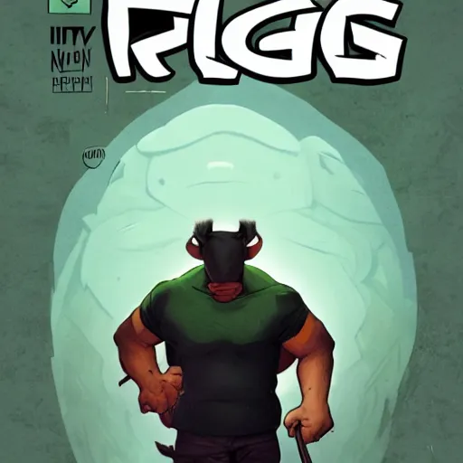 Image similar to portrait of an angry man with rhino nose, wide shot, highly coherent, saga comic, fiona staples