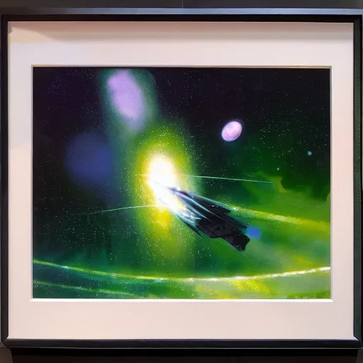 Image similar to Green nebula without planets, Syd Mead, John Harris, Federico Pelat,