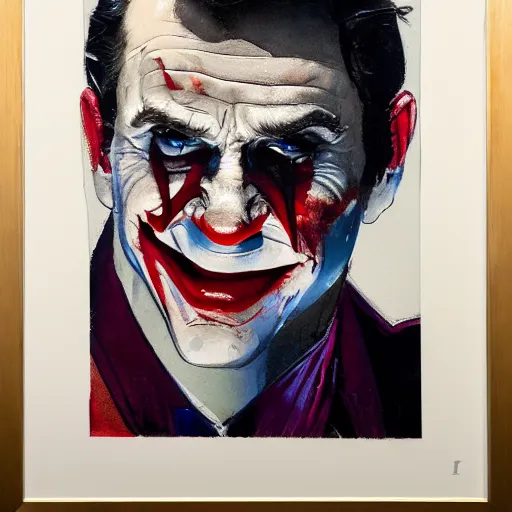 Prompt: photorealistic picture, by bob peak and alex ross, arthur fleck joker realistic comic panel, gouache and wash paints, fine details, fine intricate, fine facial proportionate, fine body proportionate, fine fix broken line, fine fix duplicate line, fine background proportionate, smooth focus, sharp details, bokeh, 4 k, fine 5 k details