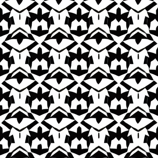 Prompt: black and white geometric pattern