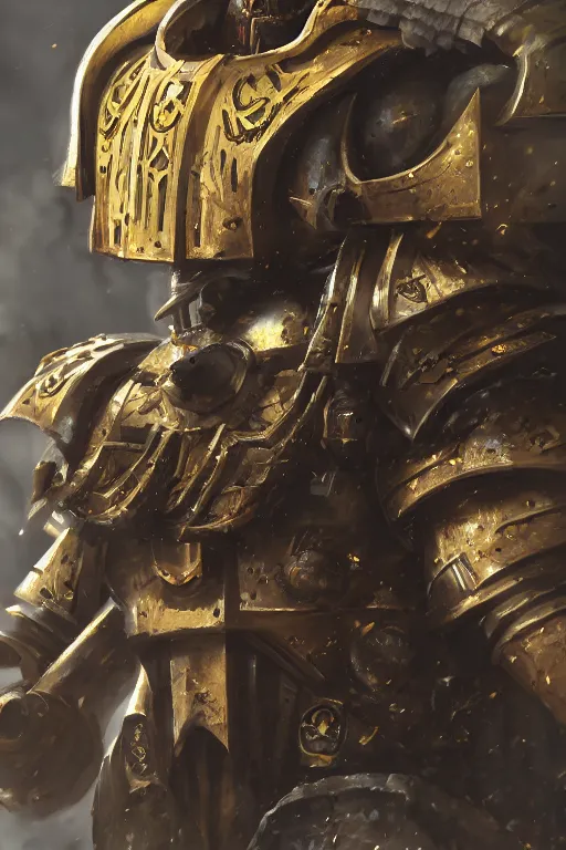 Image similar to armor portrait heros warhammer 4 0 k horus heresy fanart - the primarchs emperor by johannes helgeson animated with vfx concept artist & illustrator global illumination ray tracing hdr fanart arstation zbrush central hardmesh 8 k octane renderer comics stylized