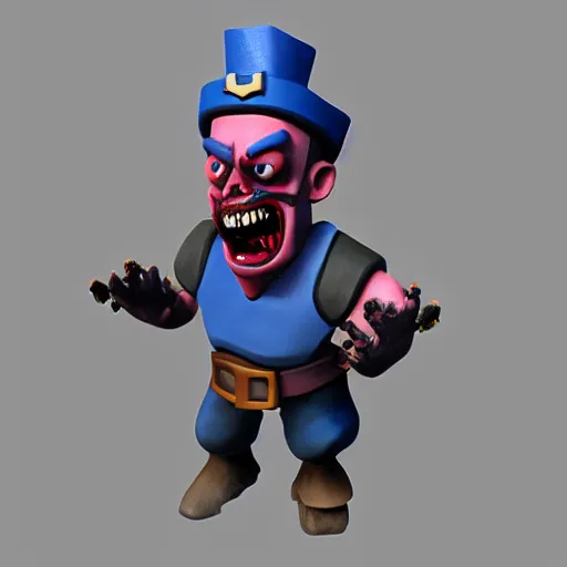 Image similar to a clash royale unit model of a zombie