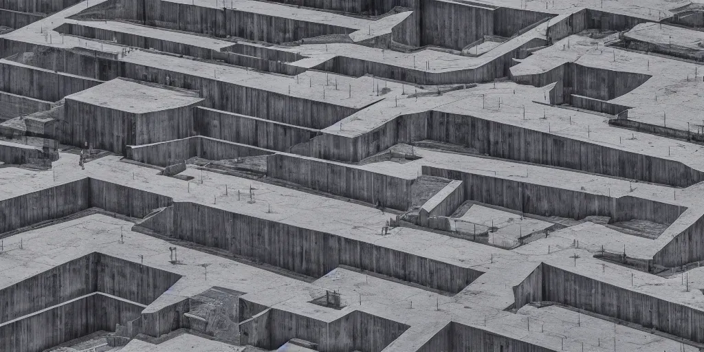 Image similar to tilt shift, prismatic, Brutalistic concrete, ultra detailed