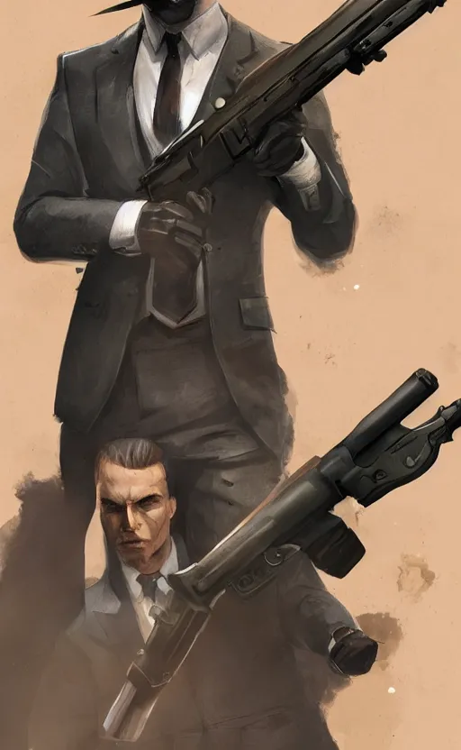 Image similar to a jackrabbit as a hitman, suit and tie, with silenced gun, dynamic lighting, fantasy concept art, trending on art station, stunning visuals, creative, cinematic, ultra detailed