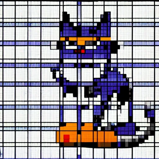 Image similar to cat detective Video game sprite 16 bit pixel art