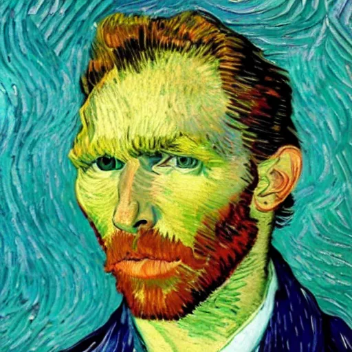 Prompt: a van gogh style portrait of rafael nadal
