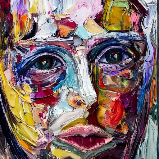 Prompt: _ in _ these _ paintings _ we _ see _ a _ who _ seem _ to _ be _ walking _ in _ circles in an empty void space, 8 k, in the style of ben quilty, oil paint with thick brushstrokes of paint, impasto, detailed,