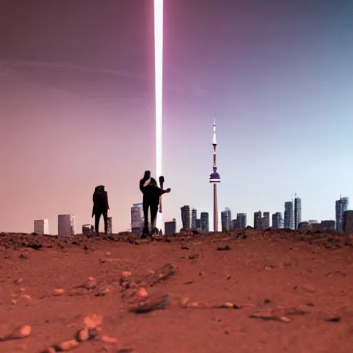 Image similar to planet mars as a Toronto tourist guide,dramatic cinematic lighting