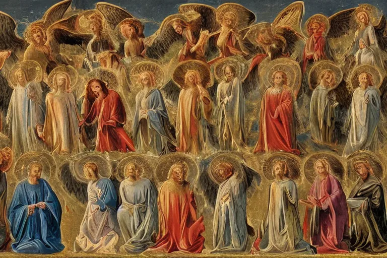 Prompt: the angels as described in the book of revelations