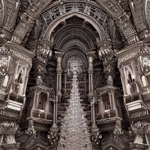 Prompt: a hyperrealistic 3 d render of a delicate ivory sculpture of an ornate detailed cathedral populated by mandelbrot fractals by android jones, micro detail, unreal engine, backlit lighting, psychedelic, octane renderer, catholicpunk, glowing, white color scheme, photorealistic, physically based rendering, angelic, colorful, carved soap, trending on cgsociety