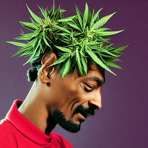 Prompt: snoop dogg his hair is made of weed buds soft portrait photography by jonathan zawada