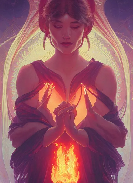 Prompt: symmetry!! portrait of fire, glowing lights!! intricate elegant, highly detailed, digital painting, artstation, concept art, smooth, sharp focus, illustration, art by artgerm and greg rutkowski and alphonse mucha