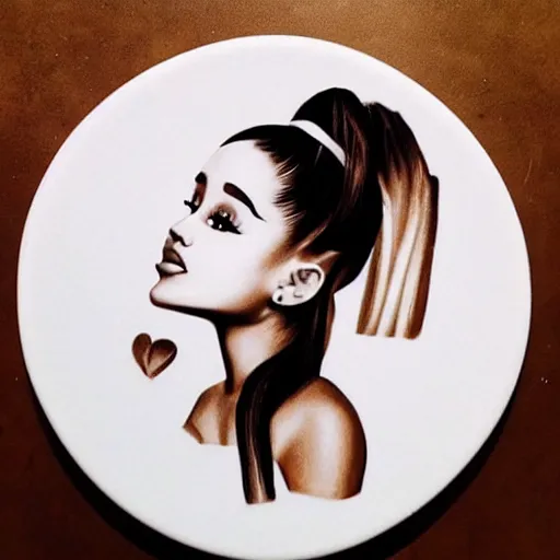 Image similar to ariana grande as a coffee art