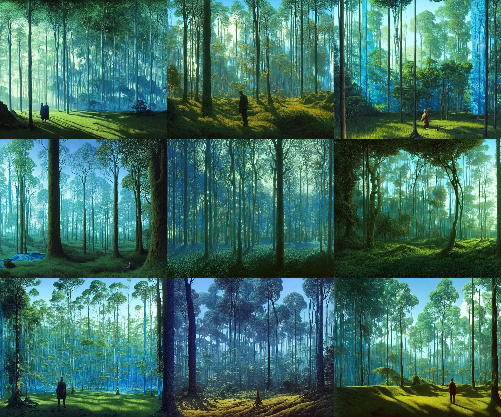 Prompt: hyper realistic gorgeous lighting, blue sky, highly detailed, transparent glass forest by zdzisław beksinski and norman rockwell and greg rutkowskiweta studio, and lucasfilm