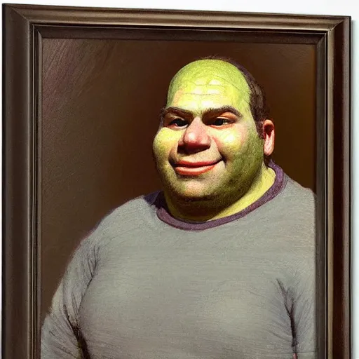 Prompt: portrait of shrek by ilya repin