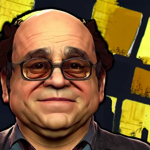 Prompt: a screenshot of danny devito in the video game borderlands. 3 d rendering, unreal engine. amazing likeness. very detailed. cartoon caricature