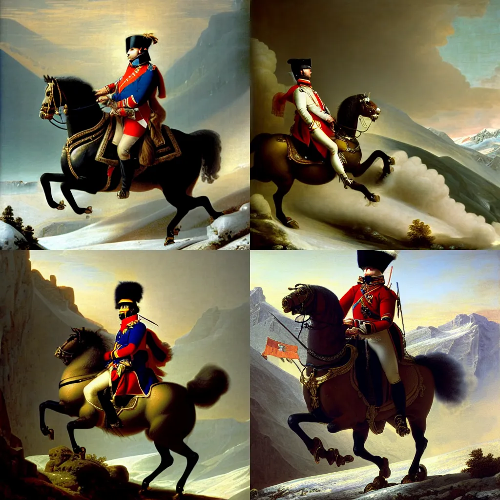 Napoleon Bonaparte crossing the alps on an scooter | Stable Diffusion ...