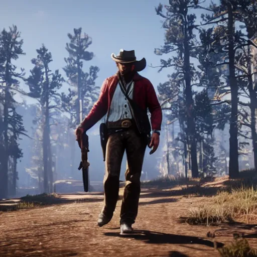 Image similar to raph fiennes stars as uncle in the playstation 4 video game red dead redemption 2, high quality screenshot