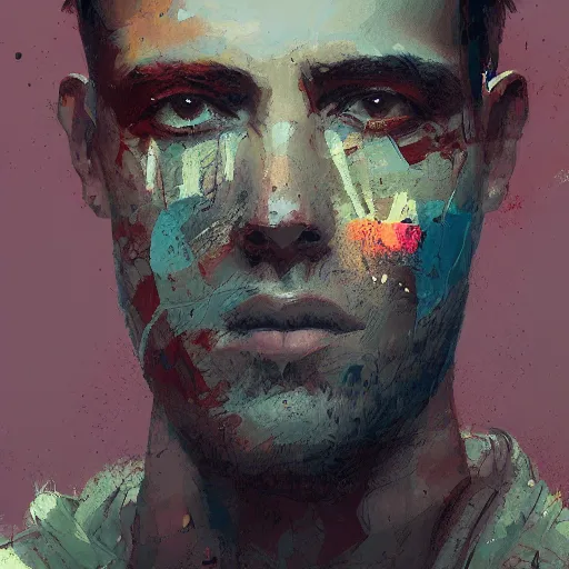 Prompt: blurry painted male face, by Ismail Inceoglu, detailed, blurred, muted colors, detailed, illustration, portrait, character, brushstrokes, 4K