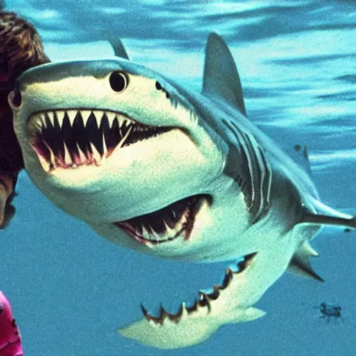 Prompt: a still of sharkboy a 1 9 7 7 photo, realistic, photorealistic, detailed,