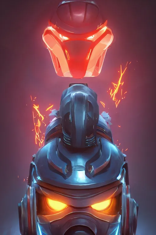 Image similar to epic mask helmet robot ninja portrait stylized as fornite style game design fanart by concept artist gervasio canda, behance hd by jesper ejsing, by rhads, makoto shinkai and lois van baarle, ilya kuvshinov, rossdraws global illumination radiating a glowing aura global illumination ray tracing hdr render in unreal engine 5