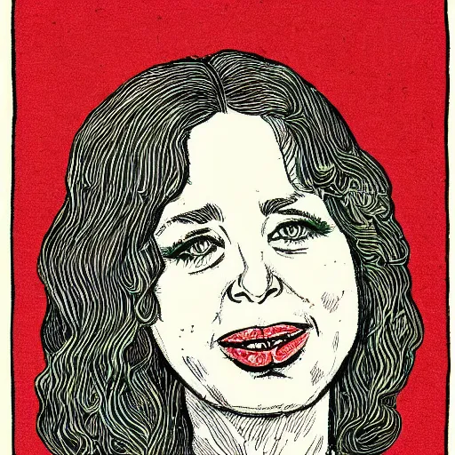 Image similar to a portrait illustration of Carol Brunette drawn by ROBERT CRUMB